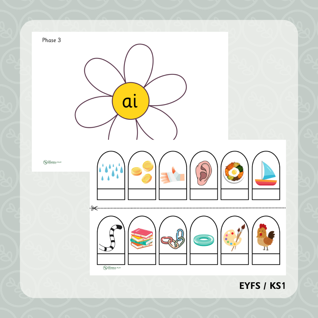 Phonics Phase 3 Flower Petal Matching