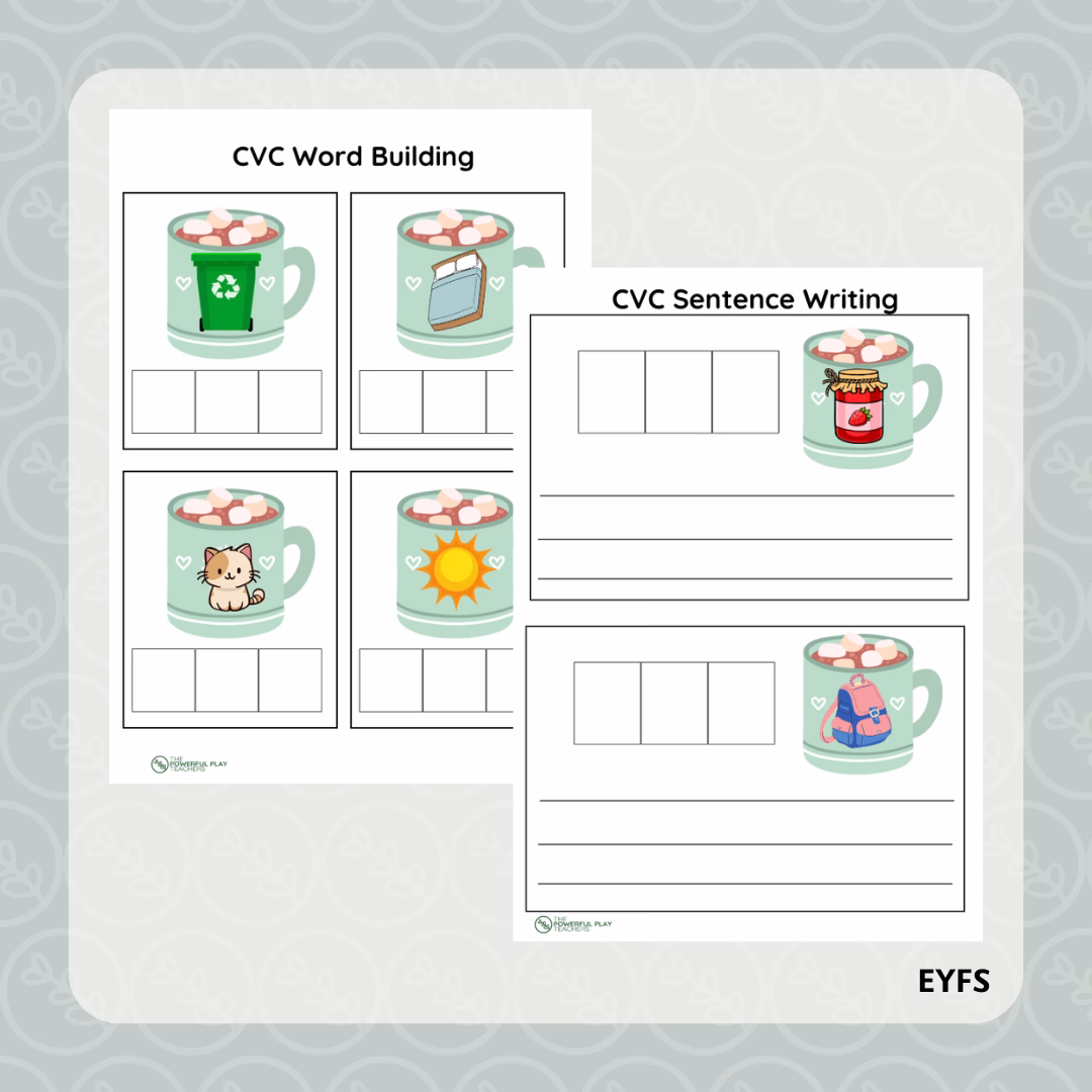 Winter CVC Word Building and Sentence Writing