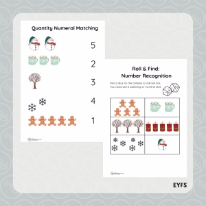 Winter Quantity Numeral Matching