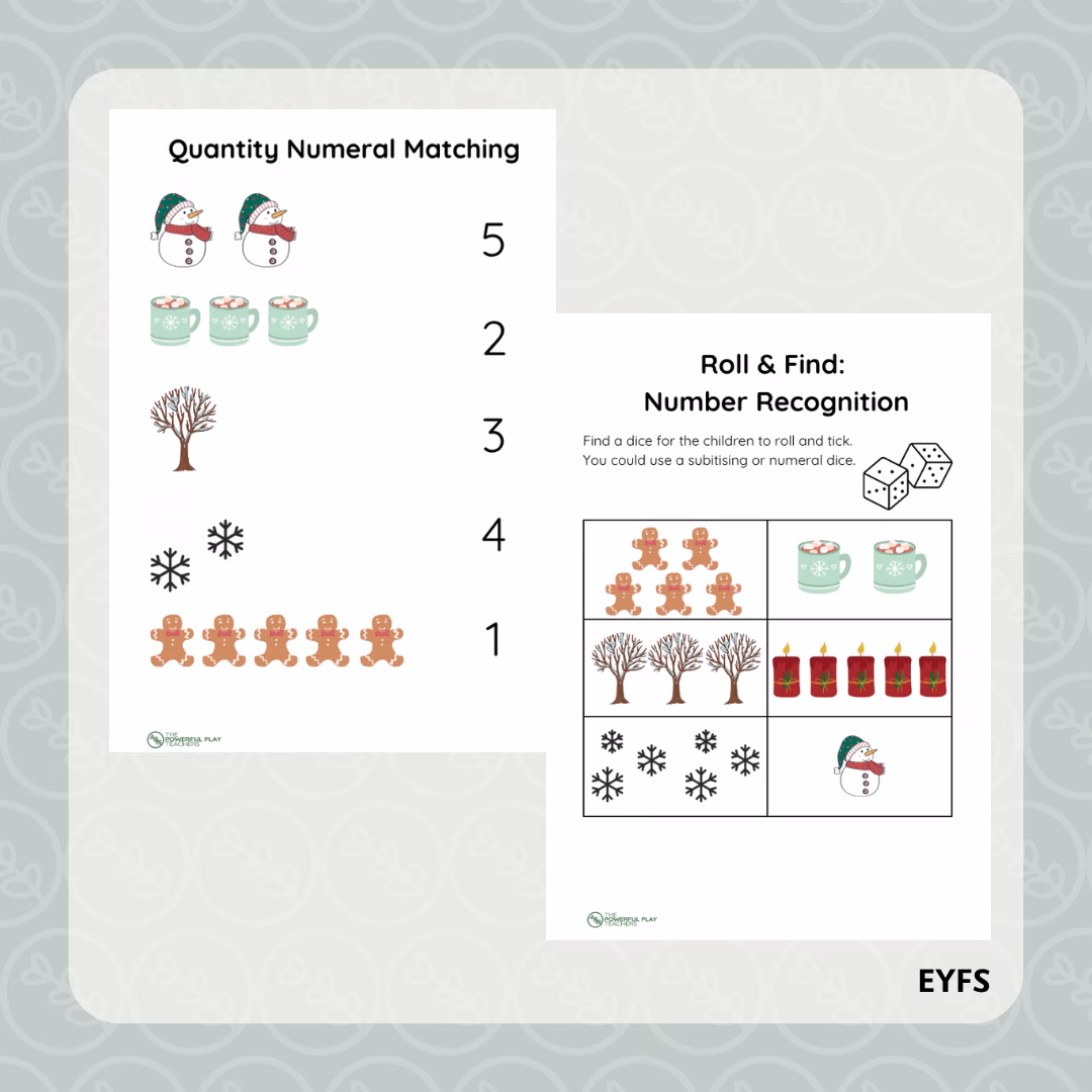 Winter Quantity Numeral Matching